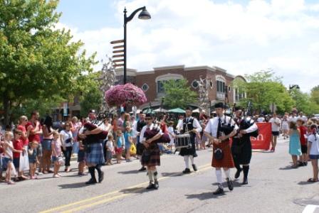 Bagpipes played during the parade.